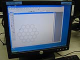 コンピュータ画面上の分子モデル（演習授業）